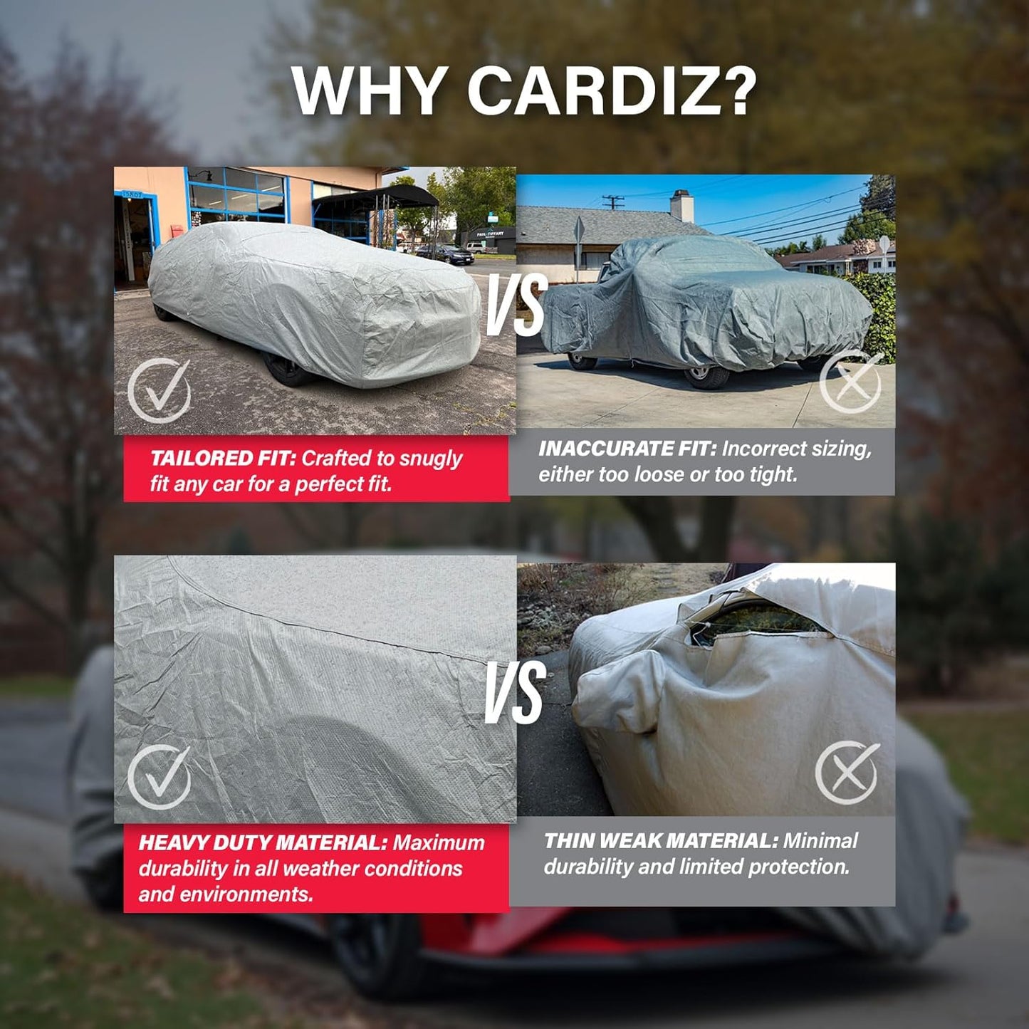 5-Layer Full Car Cover – Semi Custom Fit for Chevrolet Chevy Trax 2015-2021 SUV 4-Door | All-Weather Protection: Dustproof, Windproof, UV-Resistant, Breathable & Durable