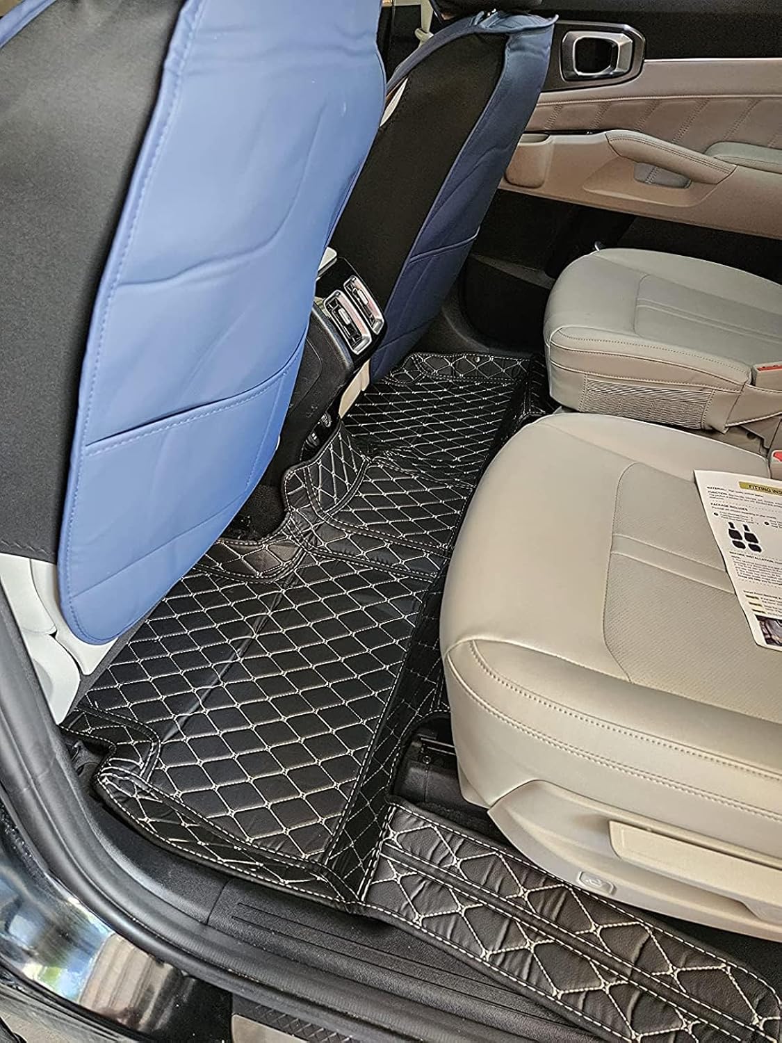 Custom Car Floor Mat Compatible with BMW Mercedes-Benz Toyota Cadillac Lexus Honda Infiniti Nissan Hyundai Kia Audi All Models Cars Sedans SUVs Automotive Mats (Black and Yellow bar)