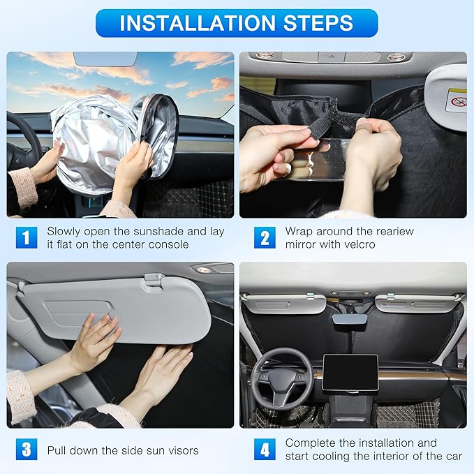 INSAUTO Custom Fit Windshield Sun Shade Accessories for Toyota RAV4 2019-2026, Foldable Front Window Sunshade, UV & Heat Reflector, Keeps Interior Cool, Includes Storage Bag