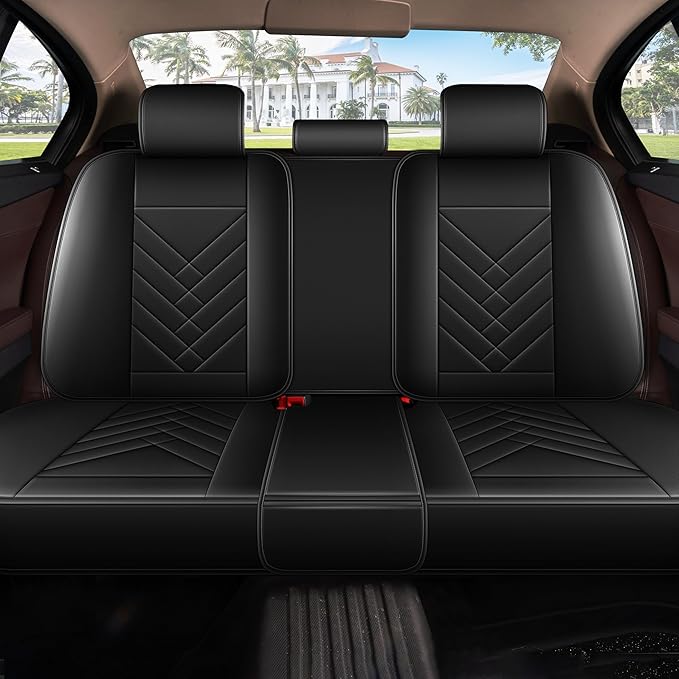 AOMSAZTO Car Seat Cover for Chevrolet Chevy Blazer 2019-2025 2026 Full Set, Leather Car Seat Protector Waterproof, Non Slip Car Seat Cushion, Interior Seat Covers Automotive Accessories - Black