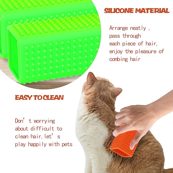 2pcs Pet Dog Cat Hair Remover, Pet Hair Removal Tool, Hollow Cleaner Brush for car，Interior, Furniture, Sofa (green and green)