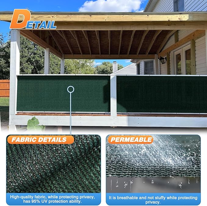 TANG Sun Shade Fabric Roll 8'x63' Shade Cloth for Garden Dark Green HDPE Mesh Shading Pergola Cover Replacement Canopy, 95% Blockage Sunshades for Outdoor Patio Backyard Plant
