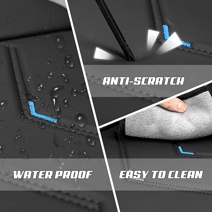 Car Seat Covers Fit for Toyota rav4 2000-2026, Stylish Sport Seat Covers, Waterproof Wear-Resistant Premium Nappa Leather Car Seat Cover.(Full Set/Black Blue)