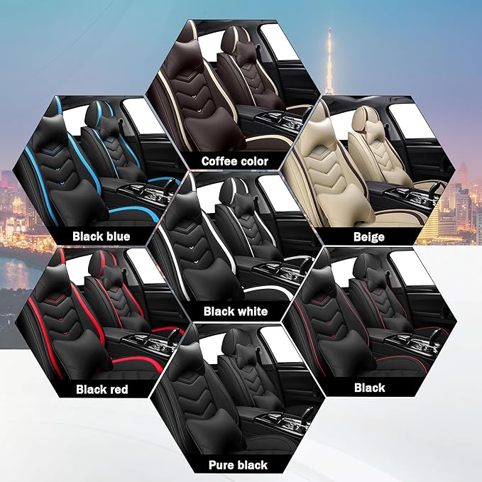 CTDS Car Seat Covers for Mazda CX-5 CX-3 CX-7 CX-9 CX-50 CX-30 CX-70 CX-90 2007-2026, Stylish Sport Seat Cover, Premium Nappa Leather Car Seat Cover.(Luxury 5 Seats/Black)