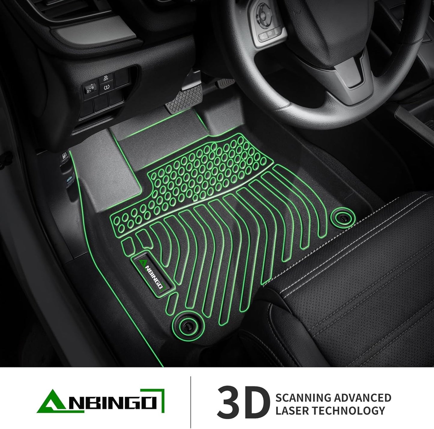 ANBINGO®-Floor Mats & Cargo Liner for 2014-2023 Jeep Cherokee (Not Fit Grand Cherokee) 2Row Floor Mat & Trunk Mats All Weather Rubber Mats Liner Accessories Black