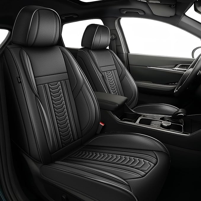 TTX LIGHTING for Subaru Impreza 2012-2026 Seat Covers: Waterproof Leather Seat Protector with Airbag Compatible (2 Front Seats,Black)