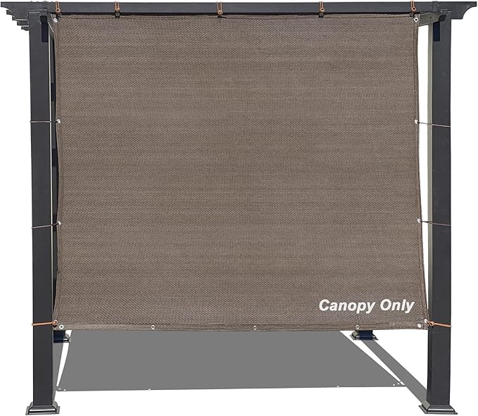 Sun Shade Privacy Panel with Grommets on 4 Sides for Patio, Awning, Window Cover, Pergola or Gazebo (Mocha Brown, 10' x 10')