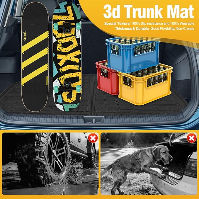Trunk Liner Cargo Liners for Mazda CX-30 2020-2026 Rear Trunk Floor Mats 3D Boot Tray All-Weather TPE Black
