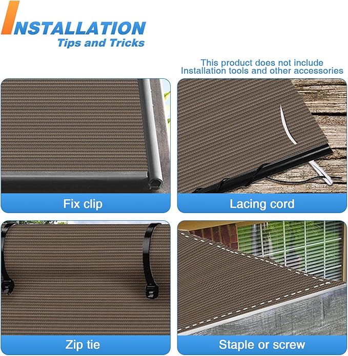 TANG Sun Shade Fabric Roll 8'x118' Shade Cloth for Garden Brown HDPE Mesh Shading Pergola Cover Replacement Canopy, 95% Blockage Sunshades for Outdoor Patio Backyard Plant