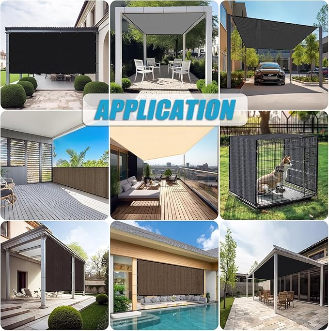 Amagenix 90% Pergola Shade Cover 6' X 15' Sun Shade Cloth with Grommets for Outdoor Garden Patio Porch, Commercial Grade 200 GSM - Cable Zip Ties Included (We Customized) GN108, Blue