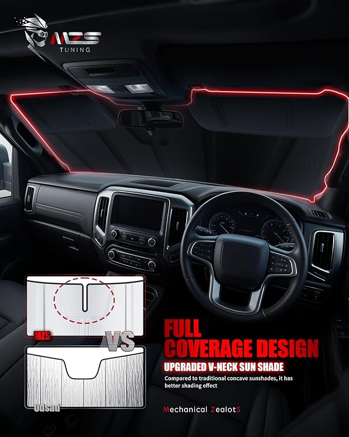 MZS Windshield Sun Shade Compatible with Soren to SUV 2021-2026, Foldable Car Front Window Sunshade with Storage Pouch, Sun Visor Shield Accessories for Interior Protector