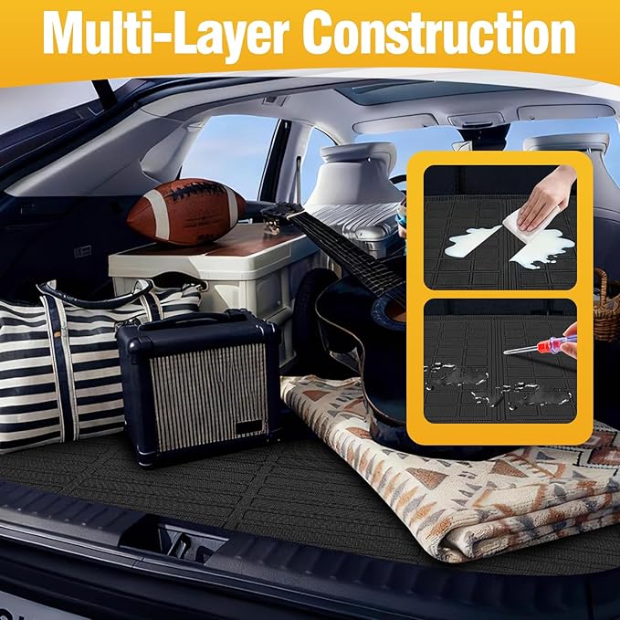 Trunk Liner Cargo Liners for Ford Fusion 2013-2020 Rear Trunk Floor Mats 3D Boot Tray All-Weather TPE Black