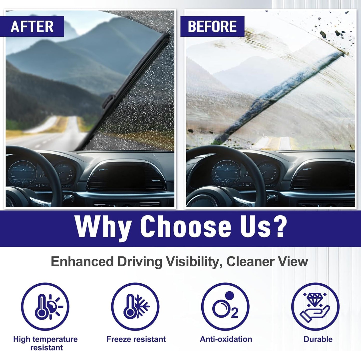 AJK Wiper Blades for Tesla Model 3 2017 2018 2019 2020 2021 2022 2023, 2 Piece All Weather OEM Quality Automotive Replacement Windshield Wiper Blades for My Car