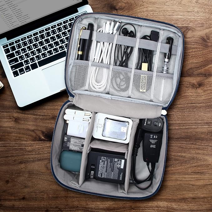 SELLYFELLY Electronics Organizer Travel Universal Cable Organizer Bag Waterproof Electronics Accessories Storage Cases for Cable, Charger, Phone, USB, SD Card, Hard Drives, Power Bank, Cords