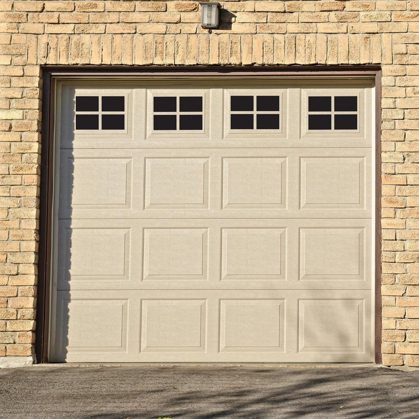 Household Essentials 216 Magnetic Faux Garage Door Windows | 16 Pieces for Single Car Steel Garage Door | Black