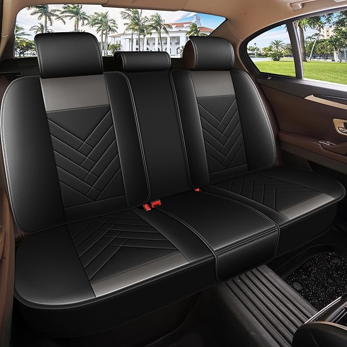 AOMSAZTO Car Seat Cover for Chevrolet Chevy Trailblazer 2021-2024 2025 2026 Full Set: Waterproof Faux Leather Car Seat Protector - Interior Seat Covers Decoration Refresh Accessories - Black&Grey