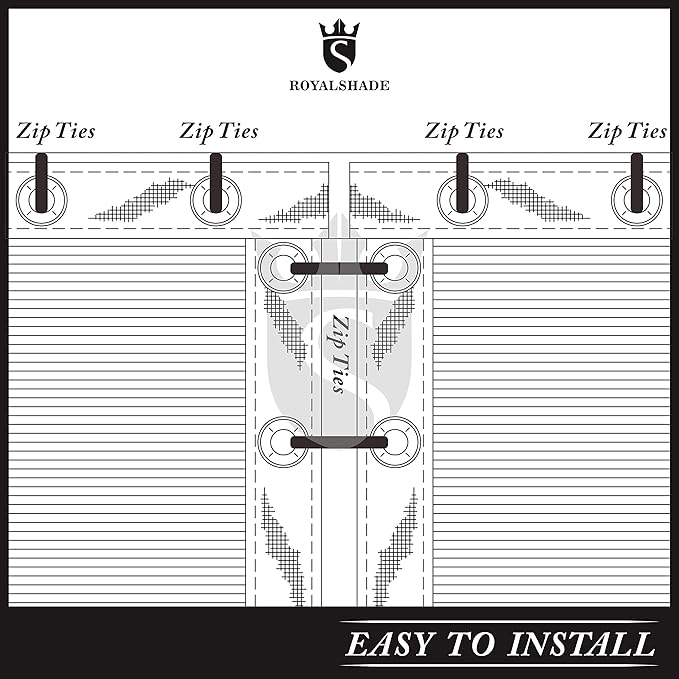 Royal Shade Custom Size 6' x 32' Black Fence Privacy Screen Windscreen Cover Netting Mesh Fabric Cloth - Cable Zip Ties Included (We Make Custom Size)