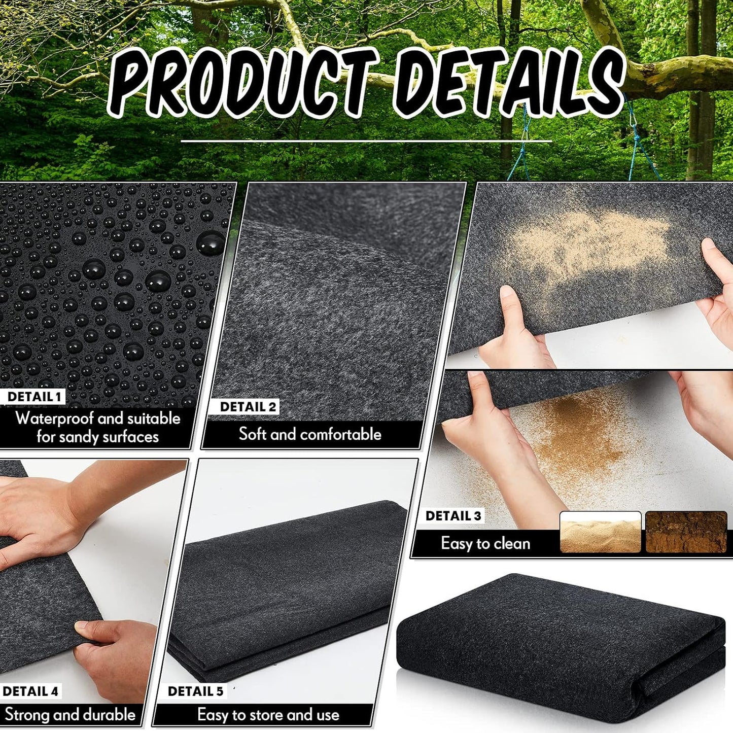 Haull Outdoor Storage Shed Floor Moat Waterproof Outdoor Carport Mat Thickened Soft Patio Furniture Pad Washable with Non Slip Backing, Storage Shed Not Included(8 x 15 ft)