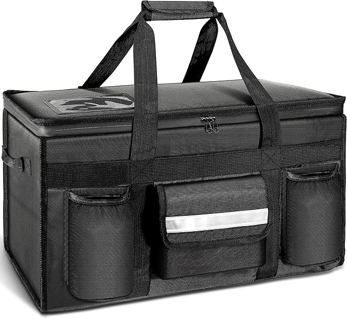 MyLifeUNIT Insulated Cooler Bag for Food & Pizza Delivery Bag Suitable for Car, Bike, Camping, Picnic, Beach, Large Size